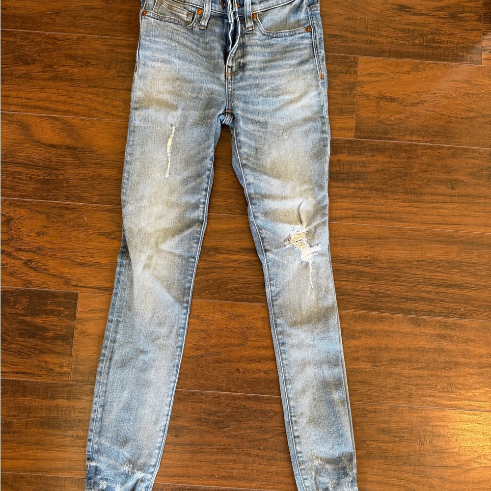 Madewell Light Wash Distressed Skinny Jeans